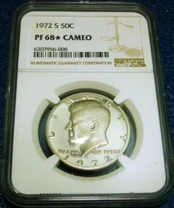1972-S NGC PF68 STAR CAMEO 50C KENNEDY HALF-DOLLAR #956-008 - Picture 1 of 4