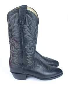 Dan Post Mens Boots Western Cowboy Black Size 8.5D Classic 110R Mid Leather Heel - Picture 1 of 16