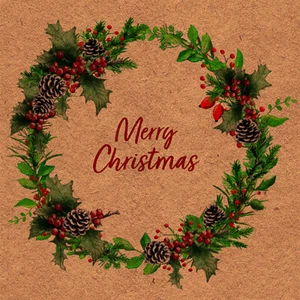 Ambiente - Christmas Xmas Luncheon Napkins - 20 pack - Holiday Wreath - Picture 1 of 1