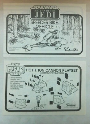 STAR WARS ROTJ  Speeder Bike Vehicle Instructions. HOTH ION CANNON PLAYSET ORIGI - Image 1 of 3