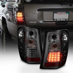 Smoked 1999 2000 2001 2002 2003 2004 Jeep Grand Cherokee LED Tail Lights - Picture 1 of 12