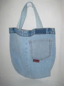 Borsa Hunt Club Denim Tote Borsetta Jeans Blu - Foto 1 di 6