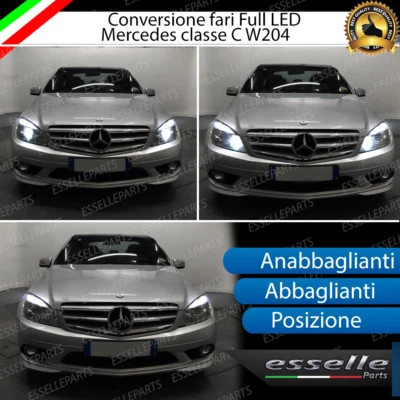 KIT LED MERCEDES CLASSE C W204 ANABBAGLIANTI ABBAGLIANTI POSIZIONE CANBUS BIANCO - Immagine 1 di 4