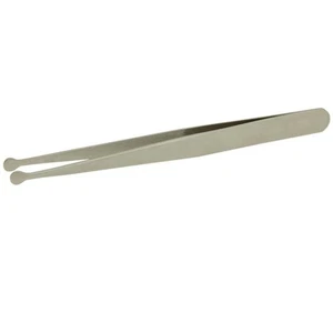 120mm Round Pad Tipped Stainless Steel Tweezers Non Magnetic Electronics - Picture 1 of 2