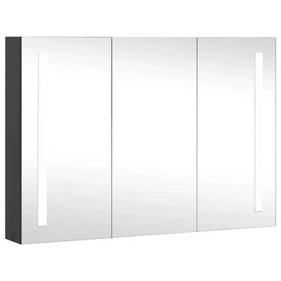 Bathroom Cabinet Anthracite MDF with melamine finish, glass Medium vidaXL - Image 1 of 4