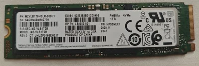 Samsung MZVLB1T0HBLR-000H1 M.2 2280 1TB NVMe Gen 3.0 SSD - Wiped & NTFS Format - Image 1 of 2