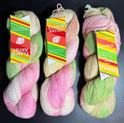 HILO DE ARTISTA POLAR DE COLECCIÓN 3 madejas azul Suri "flor de manzana" 656 yardas alpaca - Nuevo de Lote Antiguo Foto 1 de 4