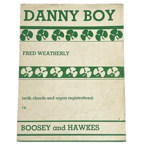 Danny Boy Fred Weatherly Sheet Music Chords & Organ Registrations Boosey Hawkes - Picture 1 of 3
