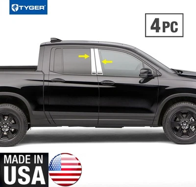 TYGER For 2017-2018 Honda Ridgeline Chrome Stainless Steel Pillar Post 4PC Set Foto 1 de 4