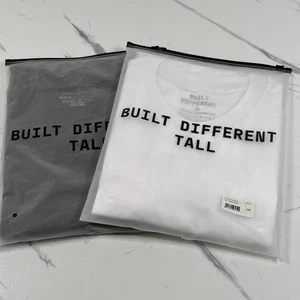 Built Different 2 Mens Short Sleeve Tall Crew Neck T-Shirt White&Carbon Size 2XL - Picture 1 of 10