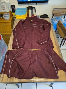 Mens Tek Gear Burgundy Tracksuit With White Stripes Size Smal - Picture 1 of 9