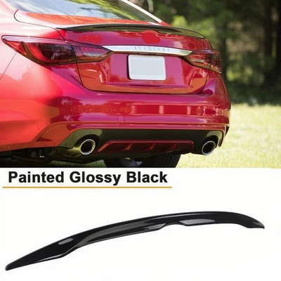For 2014-2024 INFINITI Q50 Q50s High Kick Rear Trunk Spoiler Wing Glossy Black Foto 1 de 4