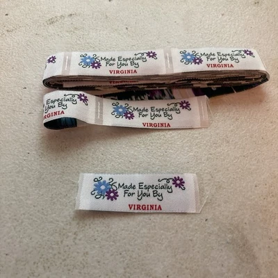 Винтажные швейные этикетки тканые бирки специально ручной работы от Virginia набор из 40+ - Изображение 1 из 2