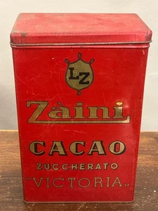 Scatola in latta Cacao Zaini “VICTORIA”anni’30 confezione da 5 KG - Foto 1 di 4