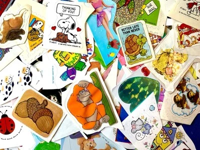 VARIOUS BRANDS Vintage Sticker Club, Surprise Grab Bag Lot 70s 80s 90s