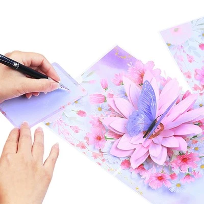 Mother's Day Card Butterfly Flower Popup Card for Girls Women Wife - Image 1 of 4