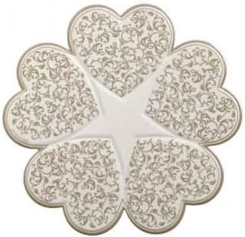 53230 Sottopentola in Ceramica a Forma Di Cuore Con Fat, Argento - Immagine 1 di 4