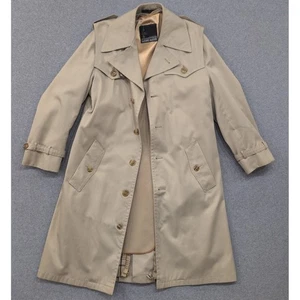 Harbor Master Tan Trench Coat Classic Full Length Men Size 40 Reg - Picture 1 of 8