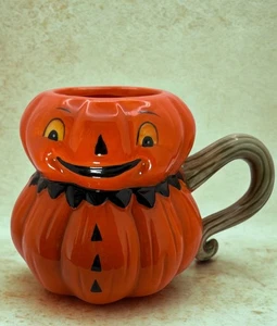 NEW Johanna Parker Transpac Pumpkin Mug  Vintage Inspired Halloween Ceramic Mug - Picture 1 of 4
