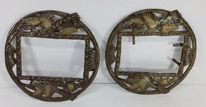 LOT OF 2 HANDCRAFTED METAL ROUND HUMMINGBIRD FRAMES 9in. x 9in. - Picture 1 of 9