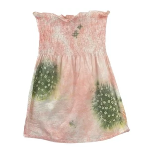 Elan Damen kleines Pool Strand Coverup Kleid trägerlos Babydoll transparent Batik - Bild 1 von 14