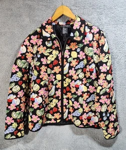 Chaqueta acolchada floral Requirements para mujer talla grande cremallera completa ligera”  - Imagen 1 de 6