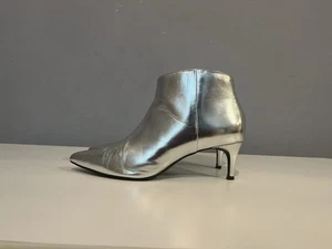 A NEW DAY PFENNIGABSATZ STIEFELETTEN SILBER GRÖSSE 8,5 W - Bild 1 von 6