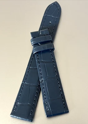 Patek Philippe Watch Strap 18/19 x 16 mm Alligator Dark Navy Blue Mat Authentic - Image 1 of 4