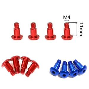 Juego de 4 tornillos de pasador King de eje M4 de aluminio aptos para coche de radiocontrol TAMIYA TT02 TT02B 1/10 - Imagen 1 de 8