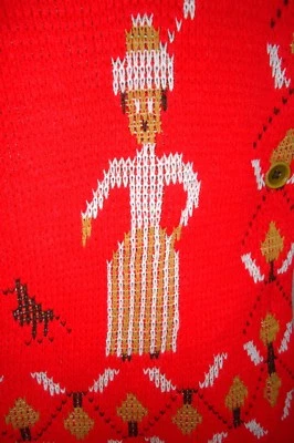 De Colección Capa Acrílica Roja Corazones Cowichan Hombre Mujer Estampado Popular Sturbridge Lavable Foto 1 de 4