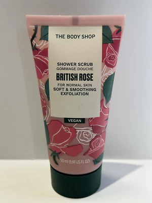 The Body Shop British Rose Shower Scrub 50ml Soft Exfoliate Vegan Skin - Image 1 of 4