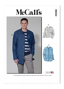 McCalls Sewing Pattern 8352 11619 Shirt Jacket Mens Size 44-52 - Picture 1 of 3