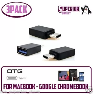 3Pack Black USB-C Adapter Type-C to USB 3.0 Adapter for MacBook-Pro,NOTE8, LG G6 - Picture 1 of 4