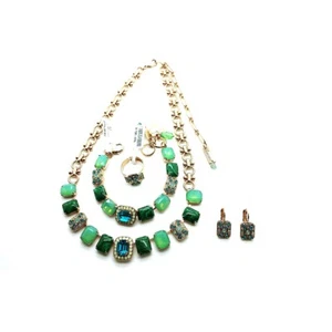 Jewelry Set By Mariana Africa Coll. Turquoise, Aventurine, Malachite, Green Q... - Picture 1 of 3