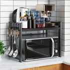 Microwave Oven Rack Carbon Steel Expandable Microwave Stand Countertop Utensi