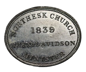 Scotland 1839 Angus Northesk Parish Church Communion Token Burzinski-5310 Table - Picture 1 of 2