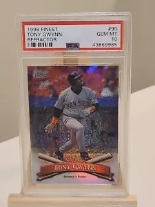 1998 Topps Finest - No Protector Refractor #90 Tony Gwynn PSA 10 - Picture 1 of 2