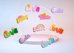 Palabras 8 piezas idea de regalo femenino resina cabujón tapa plana, botones, chincherías imanes - Imagen 1 de 3