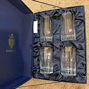 Set of 4 Faberge Clear Crystal Pavilion Highball Glasses - Picture 1 of 6