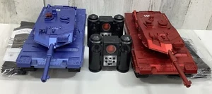 Laser Force RC Assault Tank HS-2400 Red And Blue Tanks Lot - Works, Tested - Picture 1 of 22