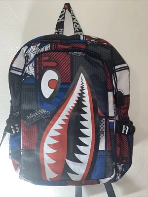 Shark Graffiti Backpack with USB Cable for Boys 12-18 Year  Full Zize For Boys - Image 1 of 4