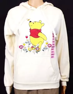 DISNEY WINNIE THE POOH LS hooded sweatshirt NWT ivory + multicolor embroidery - Picture 1 of 18