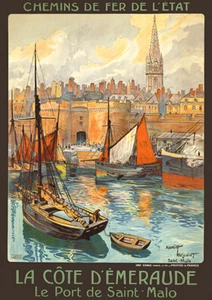 La Cote D'Emeraude - Le Port De Sainte-Malo - 1930's - Travel Poster - Picture 1 of 1