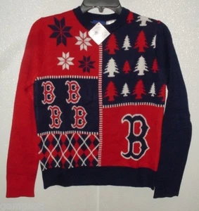MLB Boston Red Sox Busy Block Ugly Sweater Youth Size Youth Large by FOCO - Picture 1 of 3