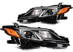 Headlights Assembly L+R for Toyota Camry SE 2021-2023 Black Housing Clear Lens - Picture 1 of 8