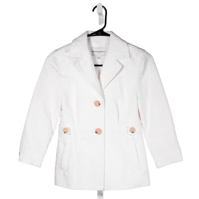 Chaqueta Blazer Banana Republic Para Mujer Marfil Forrada en Espiga Trabajo Carrera Talla 0 Foto 1 de 4