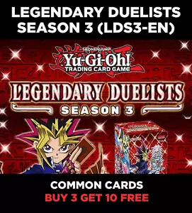 YUGIOH LEGENDARY DUELISTS SEASON 3 LDS3-EN COMMON CARDS 1ST EDITION - Picture 1 of 94