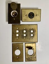 5 Vintage Brass Light Switch Outlet Cover Plates Button Switch Plate, Various