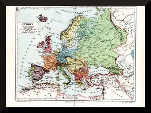 Europa +Historische Landkarte 1895 +Deutsches Reich,Österreich-Ungarn,Russland - Bild 1 von 3