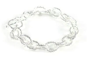 Damen Kordel Fashion Twisted Armband Armreifen Modeschmuck Silber Ø 13mm - Bild 1 von 1